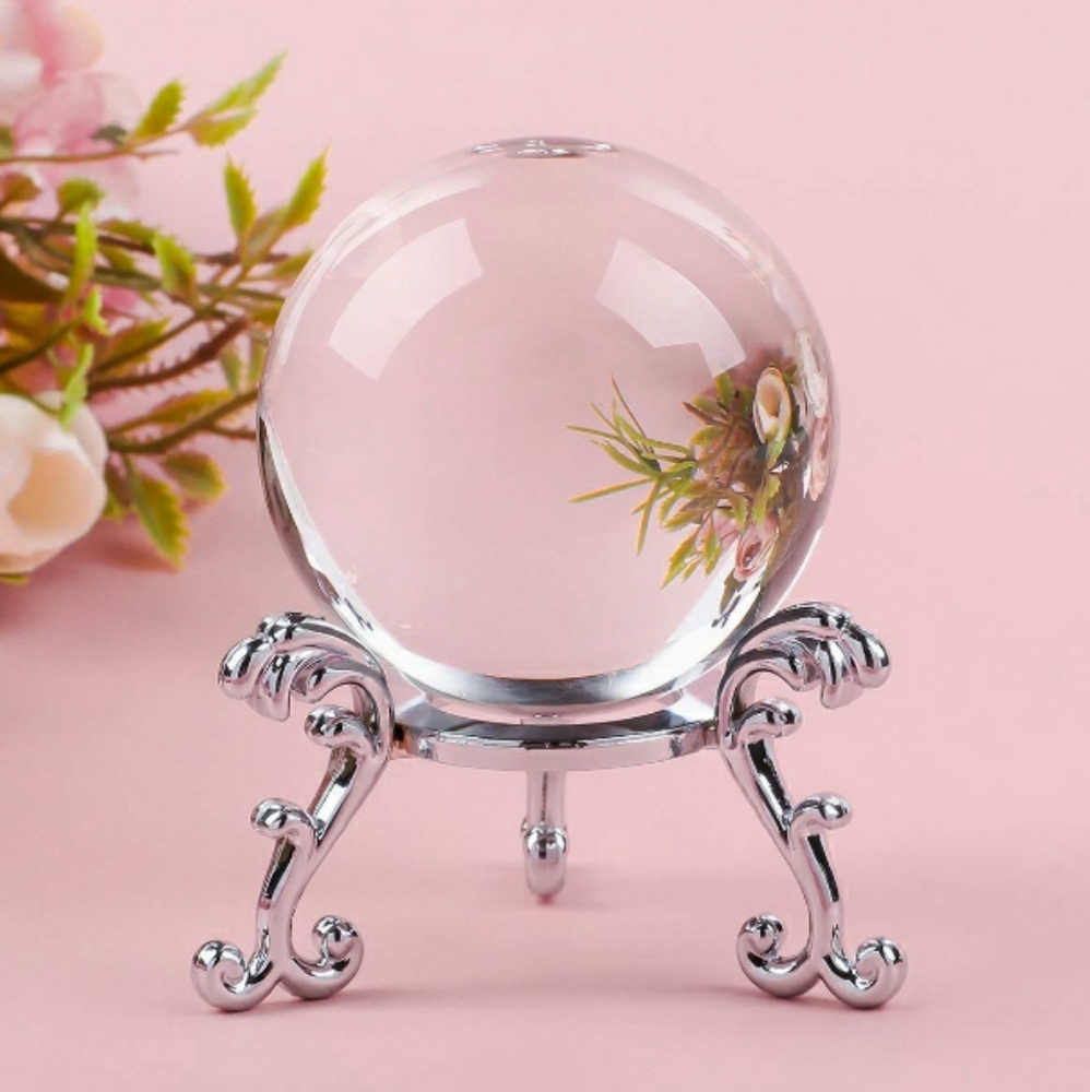 Pick color! Crystal Ball with silver colored stand